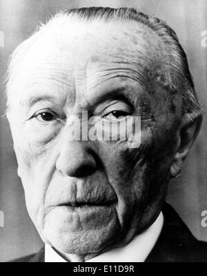 Portrait of Chancellor Konrad Adenauer Stock Photo