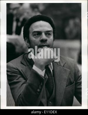 Mar. 03, 1977 - UN security council meeting - March 24, 1977 on the problem of south Africa president of the security council during march 1977 is ambassador, Andrew young. Stock Photo