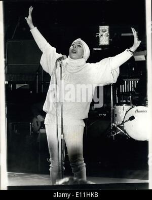 Mar. 20, 1978 - Shirley Bassey in concert at the Royal Albert Hall: Shirley Bassey one of the world's most successful female singer celebrates 25 years in showbiz when she opened a three night in concert at the Royal Albert Hall. Photo shows Shirley Bassey seen during rehearsal at the Albert Hall this afternoon. Stock Photo