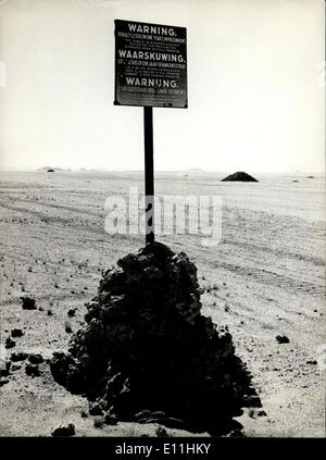Mar. 28, 1978 - Namibia on its uncertain way to liberty: One of the most important export-goods of Namibia are diamonts. Photo shows a sign warning to enter without permission the diamont area in the south-western part of the country. Stock Photo