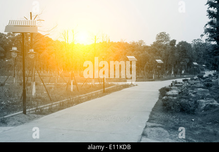 Roadside solar streetlamp Stock Photo