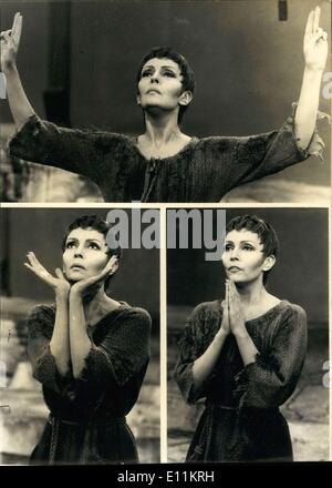 Dec. 28, 1978 - Ludmilla Tcherina is currently filming ''Le Martyre de Saint Sebastien'' for TV under the direction of Dirk Sanders. Tcherina will interpret this dramatic ballet to Claude Debussy's music. Here are pictures of her filming in the TV studios. Stock Photo