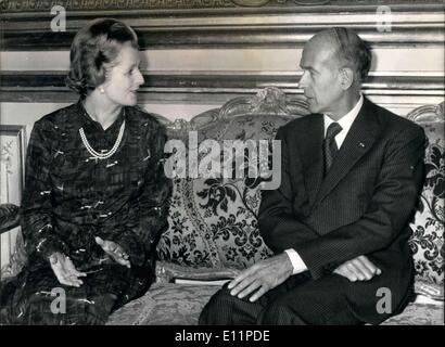 Jun. 05, 1979 - Thatcher arrived in Paris this morning from Great Britain. It is her first trip out of the country since her election as Prime Minister. Stock Photo