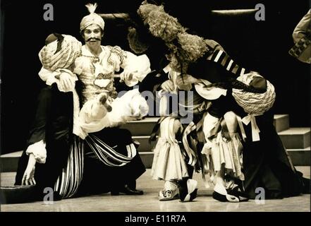 Dec. 12, 1979 - After injuring his left foot and being out of the theater for a few weeks, Rudolf Nourrev is returning to the Palais des Sports. The famous dancer will be performing in the opera ballet ''Le Bourgeois Gentilhomme,'' Moliere's famous comedy which has been tu Stock Photo