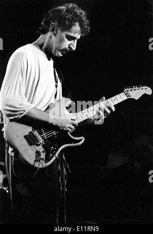 Musician Frank Zappa performs in concert Stock Photo