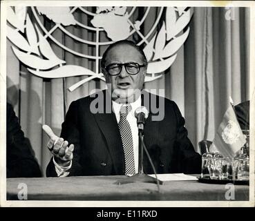 Oct. 29, 1979 - The United Nations, New York City. 10-29-79. Australian chancelor Bruno Kreisky visited the United Nations today. Stock Photo