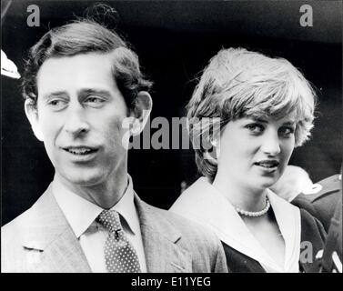 Mar. 27, 1981 - Prince Charles and Lady Diana visit Gloucestershire Constabulary H.Q: Lady Diana Spencer and Prince Charles pictured during their visit to the Gloucestershire Constabulary Headquarters at Cheltenham today. Stock Photo