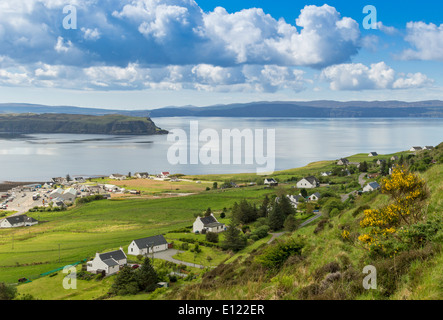 UIG AND THE  FERRY TERMINAL LOOKING ACROSS UIG BAY ON THE  ISLE OF SKYE SCOTLAND Stock Photo