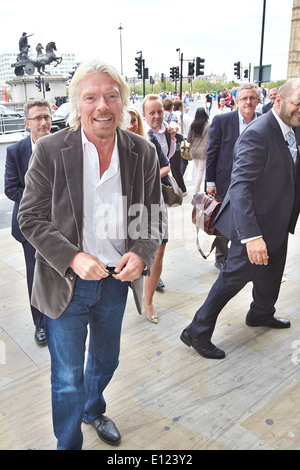 Sir Richard Branson arrives at the Houses of Parliament ahead of giving evidence to the Transport Select Committee Stock Photo