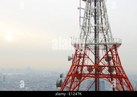 satellite dish tower Stock Photo