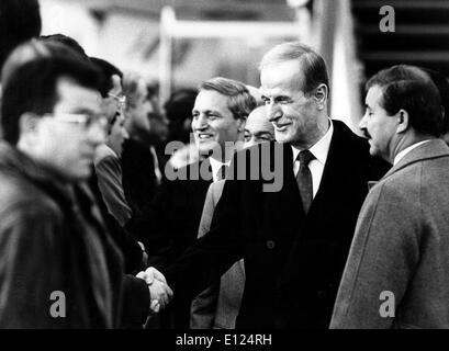 Syrian President HAFEZ EL ASSAD in Geneva, Nov. 23, for talks on the situation in the Gulf Stock Photo