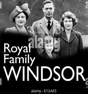 Apr 26, 1948 - London, UK - GEORGE VI Became King unexpectedly following the abdication of his brother, King Edward VIII, in 1936. A conscientious and dedicated man, he worked hard to adapt to the role into which he was suddenly thrown. He had married Lady ELIZABETH BOWES-LYON in 1923. King George VI paid State Visits to France in 1938, and to Canada and the United States in 1939 (he was the first British monarch to enter the United States). PICTURED: KING GEORGE VI, QUEEN ELIZABETH with daughters PRINCESS ELIZABETH and PRINCESS MARGARET ROSE. (Credit Image: Stock Photo
