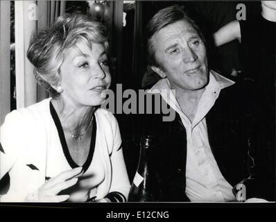 American actor Kirk Douglas and wife Anne Douglas photographed in 1988 ...