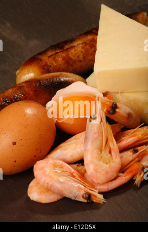High Cholesterol Foods Stock Photo