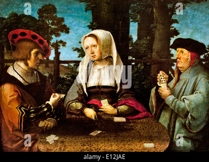 The Card Players 1520 Lucas van Leyden . Leiden1494-1533 Dutch Netherlands Stock Photo