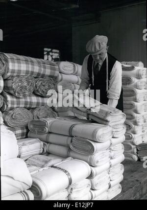 Feb. 24, 2012 - Linen for the world: Finished linen goods ready to be  for export to all parts of the world from a Belfast Linen factory. Stock Photo