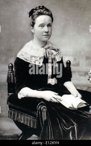 MILLICENT FAWCETT (1847-1929) English suffragist at a Hyde Park rally ...