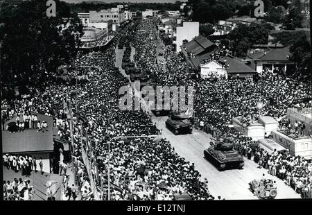 Feb. 25, 2012 - Uganda, Jan. Ã¢â‚¬Ëœ72 Tanks roll past enthusiastic crowds in the streets of Kampala. Idi Amin's first anniversary. Stock Photo