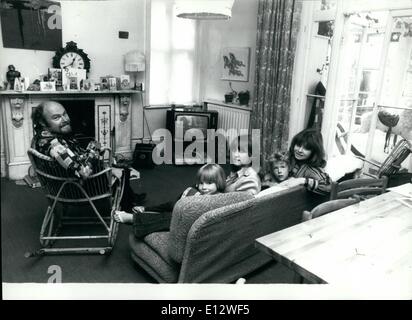 Feb. 25, 2012 - Timothy West and family in their Wandsworth Common home. left to right Timothy, Joe aged 6, Juliet aged 17, Stock Photo