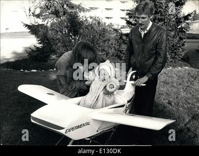 Feb. 26, 2012 - Glider for Young - Stars: Nobody can start to get the feeling of glider earlier as this four month old child Stephanie Cornelia. His Father Jurg Burg and his mother Eveline from Olten Switzerland are in her free time enthusiastic glider pilots. Stock Photo