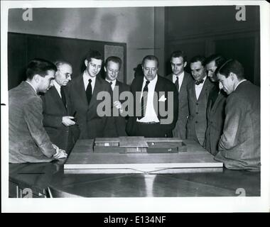 Feb. 26, 2012 - Giant of the Skyline: Mies Van Der Rohe: Ludwig Mies van der Rohe, center, surrounded by students at Illinois Institute of Technology, December 1947. Stock Photo