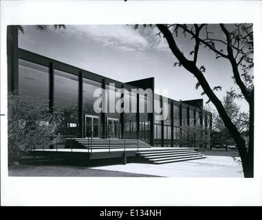 Feb. 26, 2012 - Giant of the Skyline: Mies Van Der Rohe: Crown hall, Illinois Institute of Technology, Chicago, Illinois, designed by Ludwig Mies van der Rohe. Crown Hall, site of Mies' classes his last two years at Illinois Institute, is a superb example of his clear span. Stock Photo