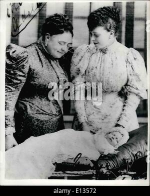 Feb. 28, 2012 - Edward VIII as a baby, with his mother, Queen Mary (right), and Queen Mary' mother, Adelaide, Duchess of Teck in 1894. Stock Photo