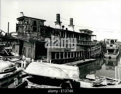 Feb. 28, 2012 - Necessity is the mother of invention. Housing shortage is a problem in big cities as Los Angeles, California. This old time wheel steamer once used as a ferry in the San Francisco Bay will be turned into a housing boat at Sausalito by some young people. 5-2-81 Stock Photo