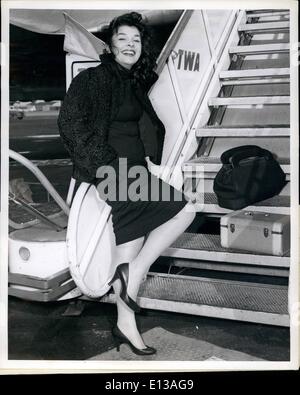Feb. 29, 2012 - IDLEWILD AIRPORT, N.Y. JAN 28 --DIANE ALEXANDRE, MODEL AND TV ACTRESS, IS SHOWN BEFORE SHE BOARDED A TWA PLANE HERE TODAY FOR LOS ANGELES. TO DO SOME TELEVISION WOLK. Stock Photo