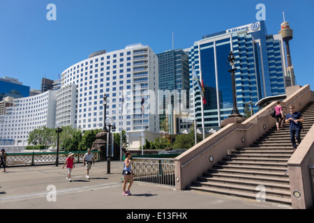 Sydney Australia,Darling Harbour,harbor,Pyrmont Bridge,Four Points by Sheraton,hotel,walking,AU140311031 Stock Photo