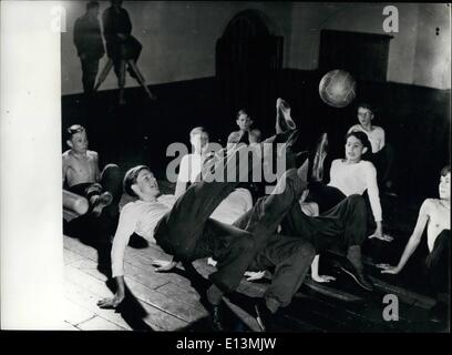 Mar. 02, 2012 - Toughening up East Germany Youth In Military Schools:This form of Gymnasium Football is Played with the hands on the floor. It is Extremely Energetic and Tiring. Stock Photo