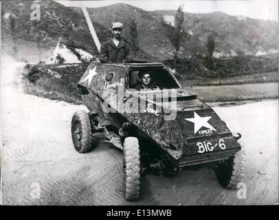 Mar. 22, 2012 - Russian made armoured car captured by United Nations Forces in Korea.: CPL. Harvey Stoner of Plainville, Kanses Stock Photo