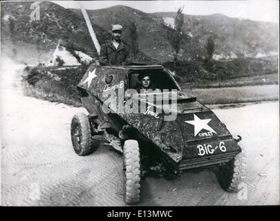 Mar. 22, 2012 - Russian made armoured car captured by United Nations Forces in Korea.: CPL. Harvey Stoner of Plainville, Kanses Stock Photo