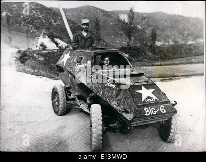 Mar. 22, 2012 - Russian made armoured car captured by United Nations Forces in Korea.: CPL. Harvey Stoner of Plainville, Kanses Stock Photo