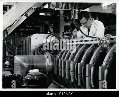 Mar. 02, 2012 - The Culham Laboratory, near Abingdon, Berkshire:Coil assembly used to produce a magnetic field which guides plasma into a magnetic trap. Stock Photo