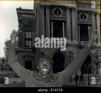 Mar. 31, 2012 - Hello, Paris! Olympic Black Champion On Visit To French Capital: Akii Bua, The Black Athlete, Olympic Gold Medal And Holder Of World's 400 M. Hurdles Record Is Now In Paris As A Guest Of The African Weekly ''Jeune Afrique''. Photo shows Akii Bua Pictured Before The Paris Opera House And During His Press Conference. Stock Photo