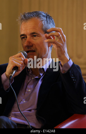 English writer Geoff Dyer gives a lecture about his book 'But Beautiful: A Book About Jazz' as a Torino Jazz Festival side event Stock Photo