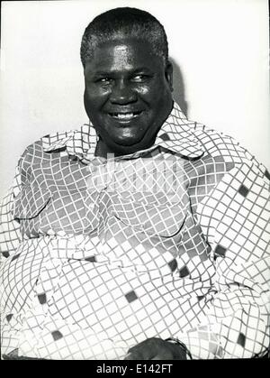 Mar. 31, 2012 - Rhodesia: Nkomo: Joshua Nkomo, President Zimbabwe African People's Union (ZAPU) one of the top Nationalist Leaders of Rhodesia. Stock Photo