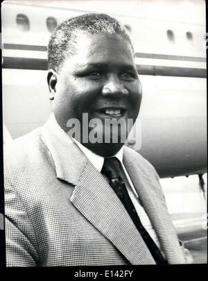 Mar. 31, 2012 - Rhodesia: Nkomo: Joshua Nkomo, President on the Zimbabwe African People's Union ZAPU . Born 1917. President ANC Stock Photo