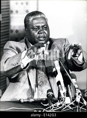 Mar. 31, 2012 -  Nkomo Rhodesia: Joshua Nkomo, one of the top Rhodesian nationalist leaders. Also President of Stock Photo