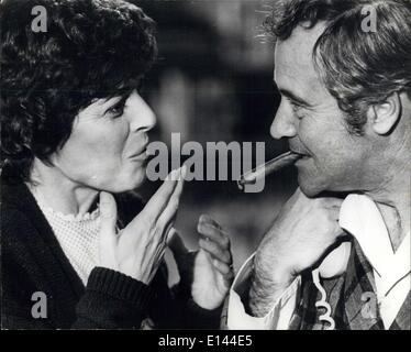 Apr. 04, 2012 - A Tip For Jack From Anne: Latest picture in the busy film career of Jack Lemmon is ''The Prisoner of Second Avenue'', described as a story about a harassed New Yorker. He is seen here discussing his role with co-star Anne Bancroft, who plays the part of his wife. It is Lemmon's 31st film role. Stock Photo