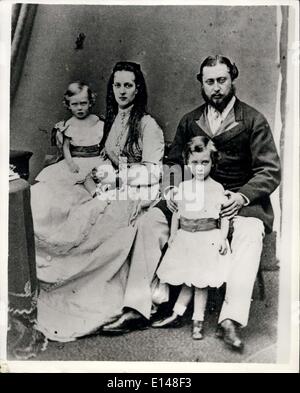 Apr. 17, 2012 - QUEEN ALEXANDRA and KING EDWARD VII with GEORGE V (left) and the DUKE OF CLARENCE, their eldest son who died. Stock Photo