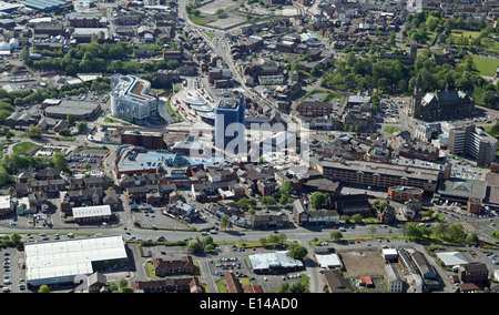 aerial view of Rochdale town centre in Lancashire Stock Photo