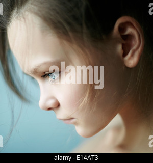 Close up of Caucasian woman's face Stock Photo