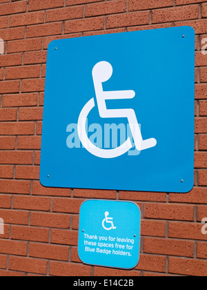 Disabled Blue Badge Holders parking sign at the Spa Bridlington ...