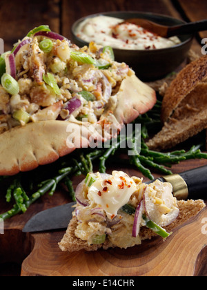 Spicy crab chilli mayo with French toast Stock Photo