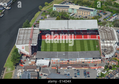 An aerial view of The City Ground, home of Nottingham Forest FC. Nottingham UK Stock Photo