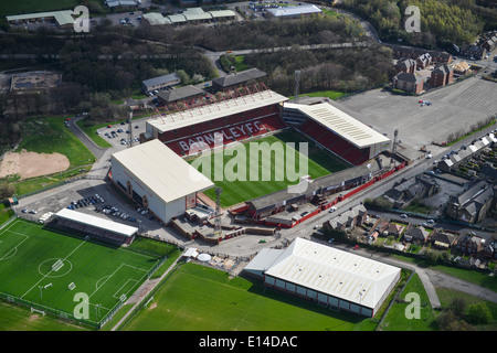 Barnsley FC Football Club Oakwell Stadium from above drone aerial view ...