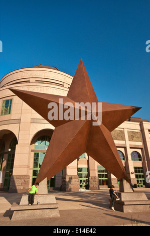 Huge Lone Star in front of Bob Bullock Texas State History Museum in Austin, Texas, USA Stock Photo