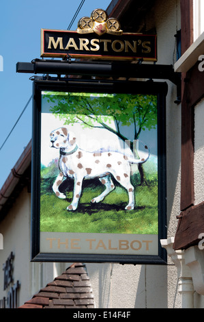 The Talbot pub sign, Belbroughton, Worcestershire, England, UK Stock Photo